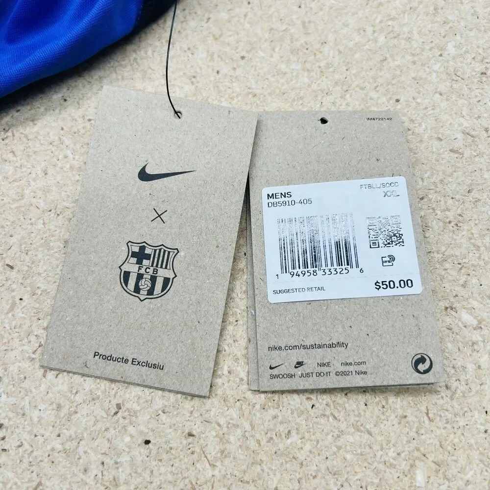 NEW XXL Barcelona Nike 2021/22 Third Stadium Performance Shorts Blue DB5910-405